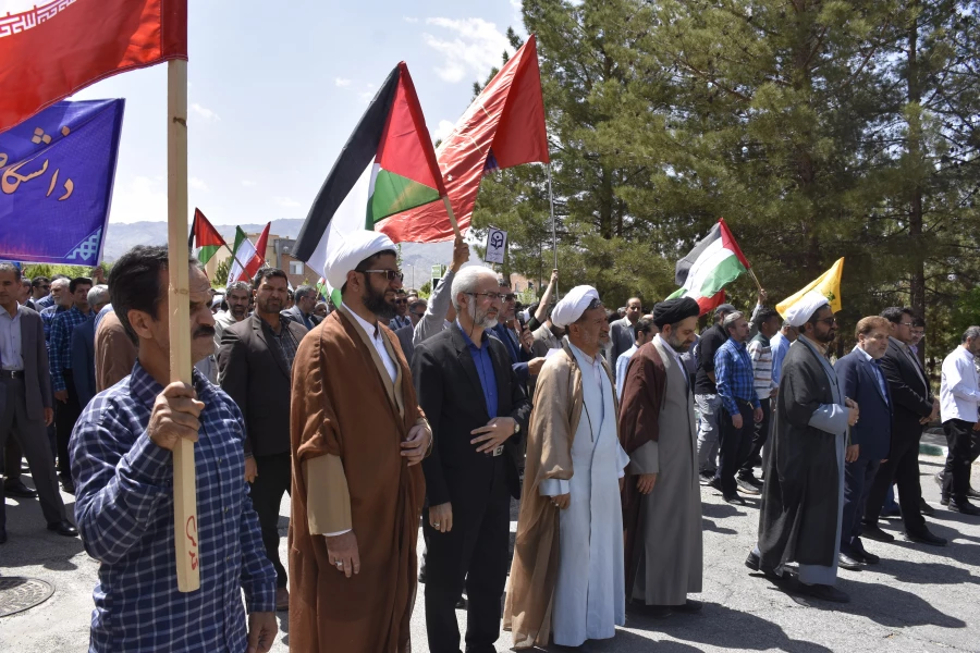 حضور کارکنان، اساتید و دانشجومعلمان دانشگاه فرهنگیان استان خراسان جنوبی در تجمع اعتراضی دانشگاه های بیرجند در محکومیت جنایات رژیم صهیونیستی، دفاع از مردم مظلوم غزه و حمایت از محور مقاومت  3