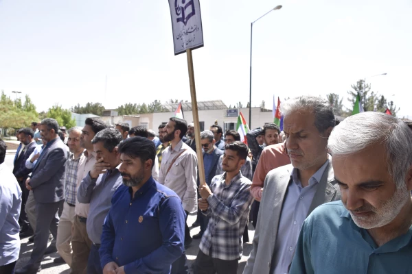 حضور کارکنان، اساتید و دانشجومعلمان دانشگاه فرهنگیان استان خراسان جنوبی در تجمع اعتراضی دانشگاه های بیرجند در محکومیت جنایات رژیم صهیونیستی، دفاع از مردم مظلوم غزه و حمایت از محور مقاومت  5