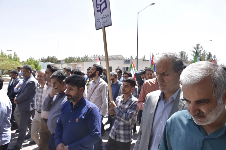 حضور کارکنان، اساتید و دانشجومعلمان دانشگاه فرهنگیان استان خراسان جنوبی در تجمع اعتراضی دانشگاه های بیرجند در محکومیت جنایات رژیم صهیونیستی، دفاع از مردم مظلوم غزه و حمایت از محور مقاومت  5
